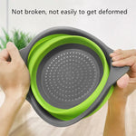 Folding Silicone Drain Basket Fruit Vegetable Washing Basket