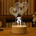 2022 Valentines Day Gift 3D Love Lamp Acrylic Bear Rose LED Night Light