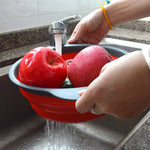 Folding Silicone Drain Basket Fruit Vegetable Washing Basket