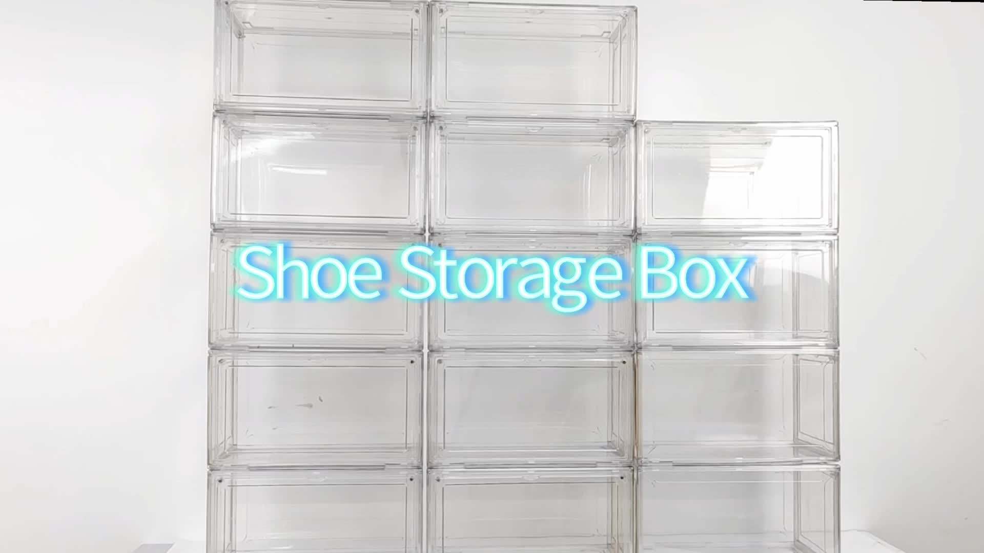 Transparent Plastic Sneaker Stackable Shoe Storage Box