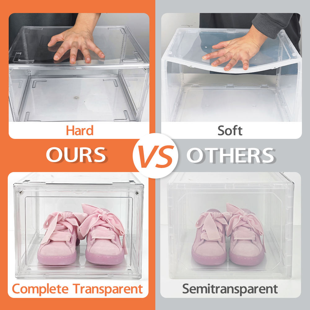 Transparent Plastic Sneaker Stackable Shoe Storage Box