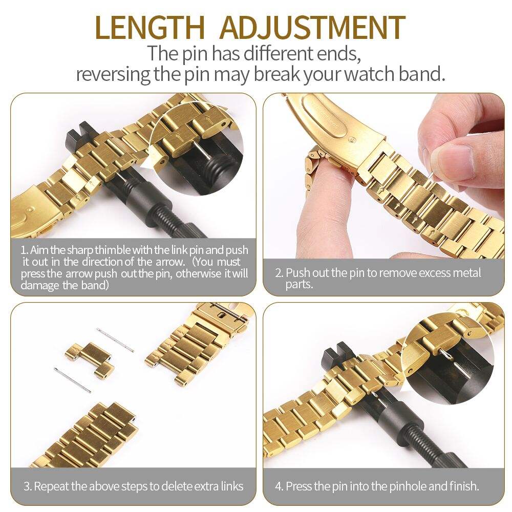 Gold Stainless Steel Metal Bracelet Metal Metallic Watch