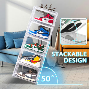 Transparent Plastic Sneaker Stackable Shoe Storage Box